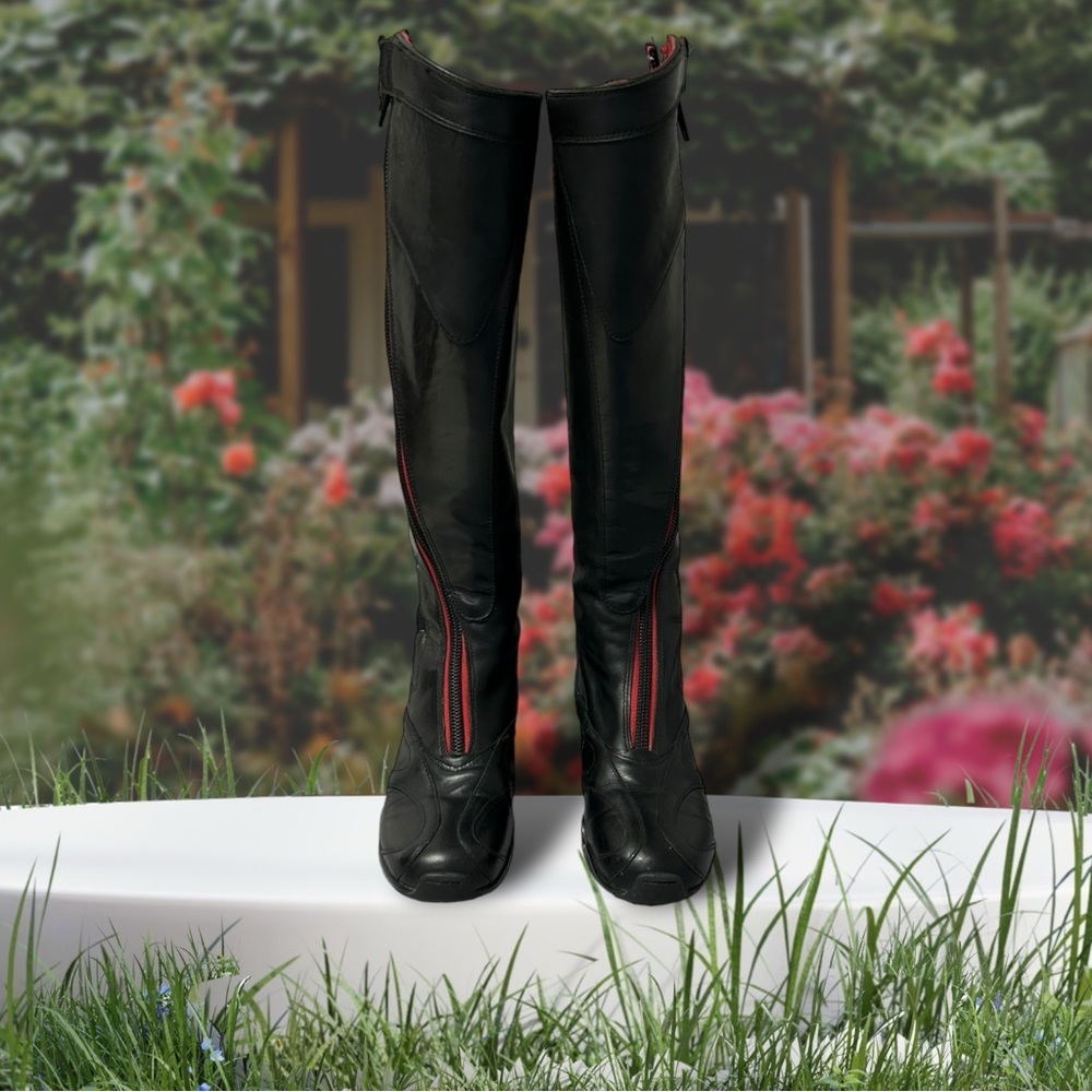 Ariat Volant 10007901 Front Zip Tall Riding Boot Black Red Trim 9.5 B